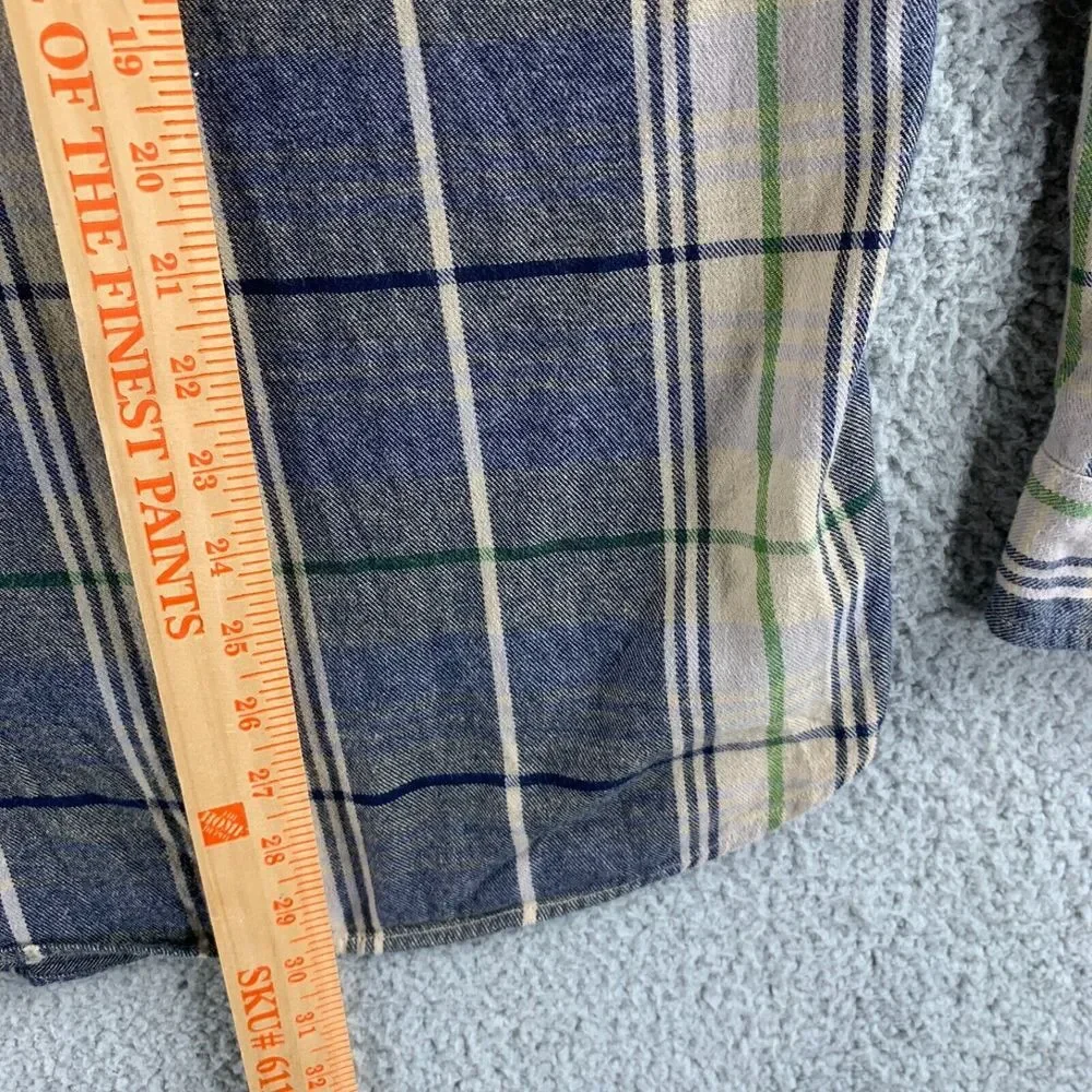 J. Crew Shirt Mens Large Beige Black Flannel Plaid‎ Button Up Midweight Pockets